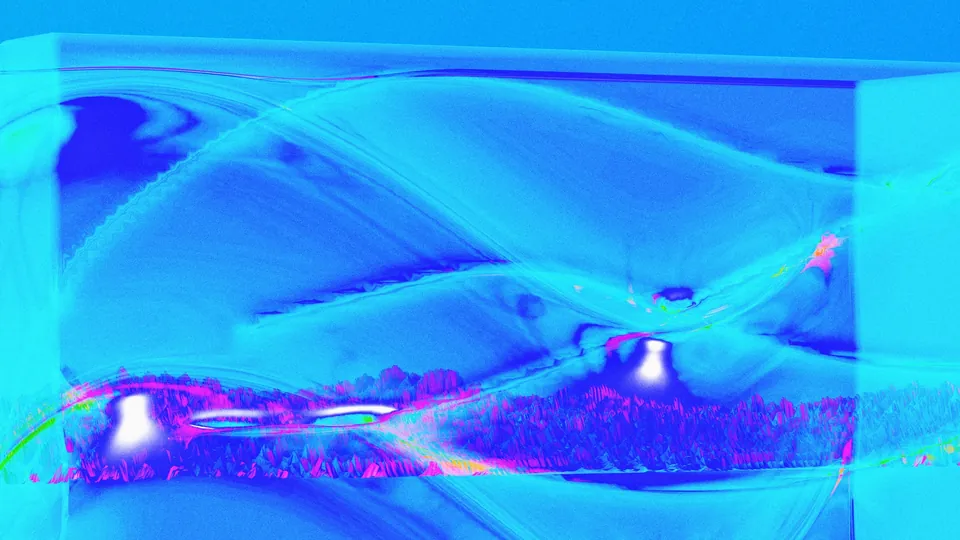 Cody’s 3D art: a blue glass wave