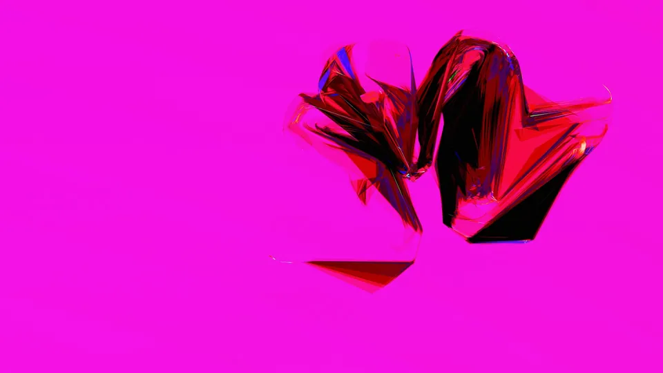 Cody’s 3D art: a chrome flower on magenta