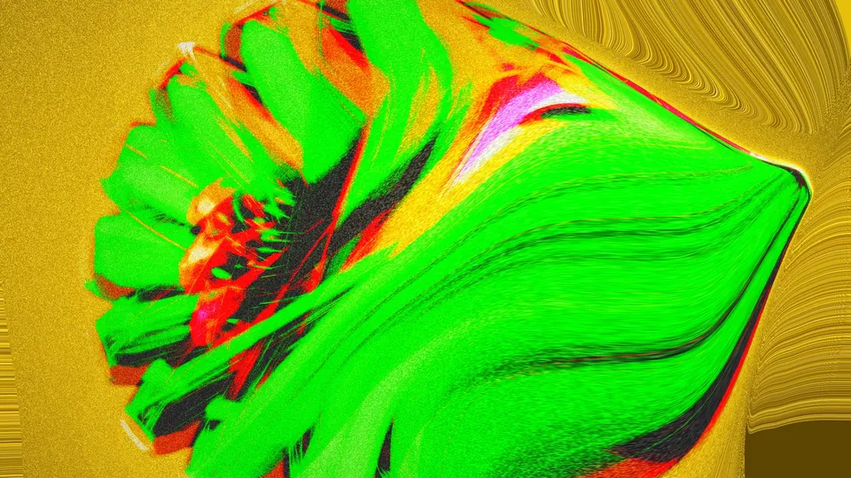 Cody’s 3D art: a green and gold lens