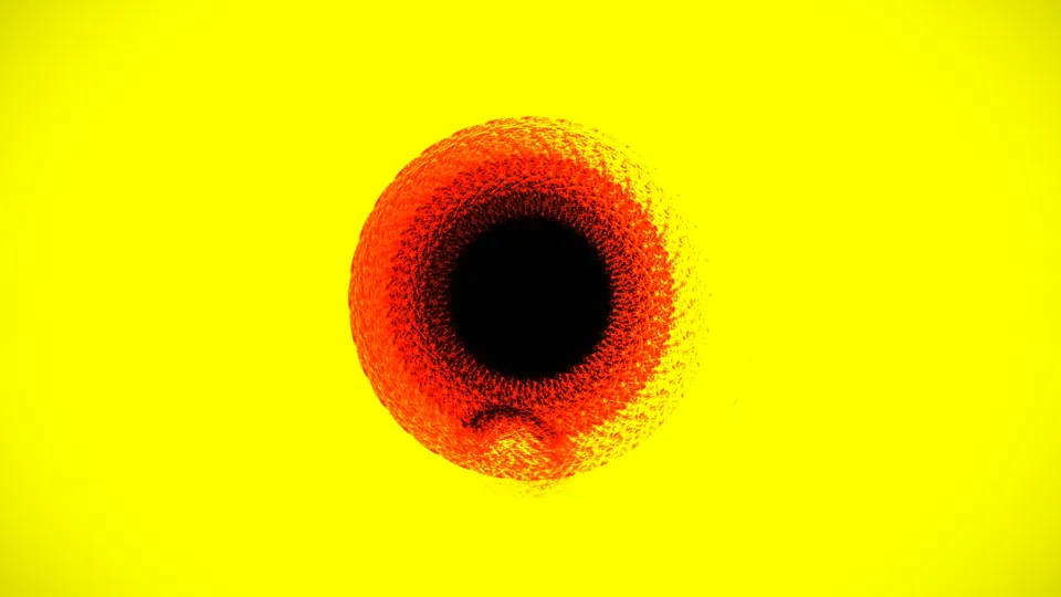 Cody’s 3D art: a black hole on a yellow field