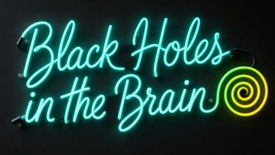 Title card in teal neon script with a yellow neon spiral